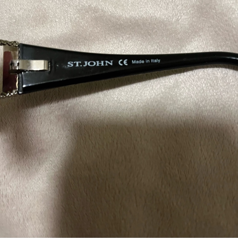 St.John gray black sunglasses with silver braided hardware - Picture 10 of 16